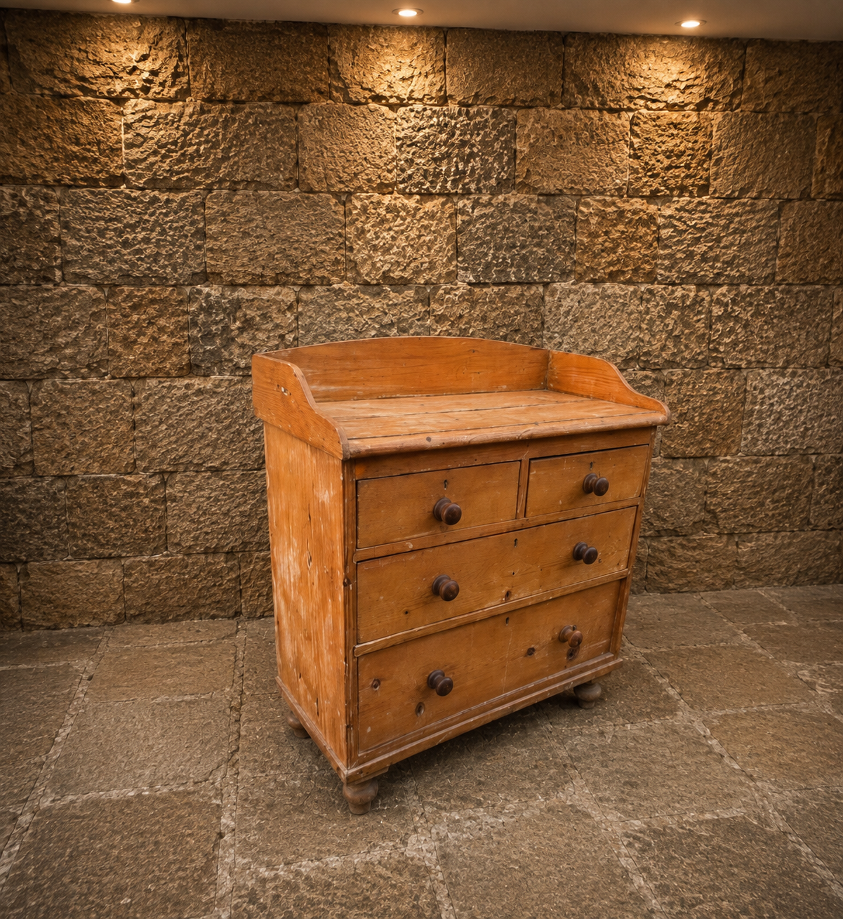 Antique Victorian Pine Washstand Chest of Drawers – c.1870–1890