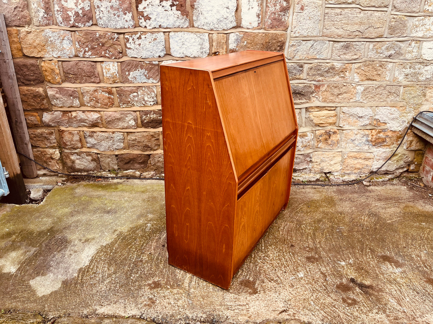 Mid Century Teak Bureau Writing Desk
