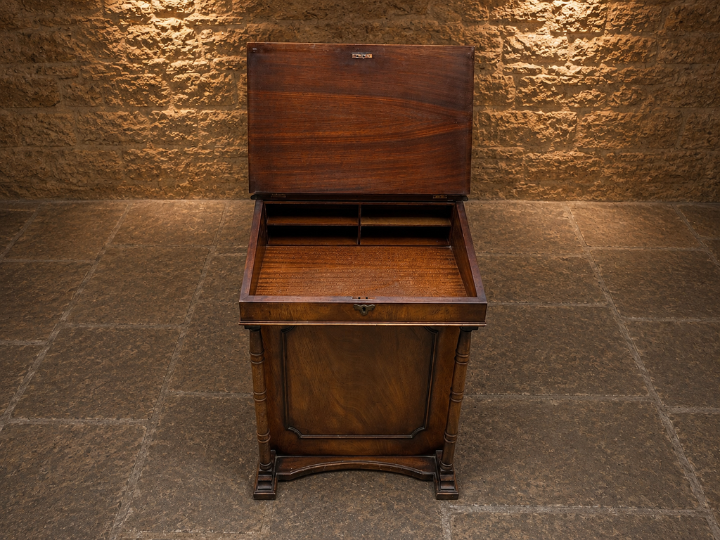 Antique Davenport Writing Desk – Circa 1880–1910 – Leather Top & Fitted Interior
