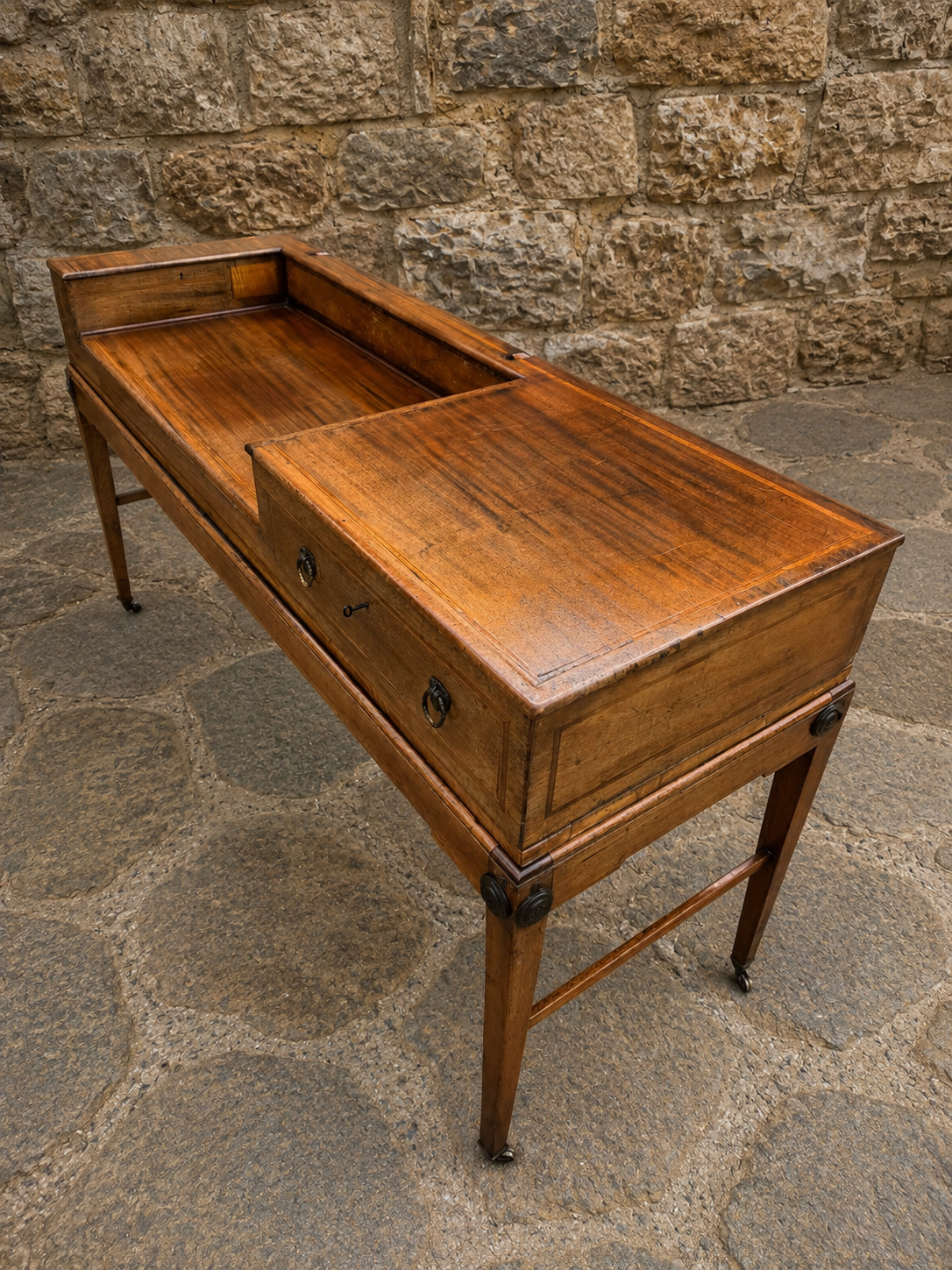Early 19th Century Regency Mahogany Library Table with Raised Gallery