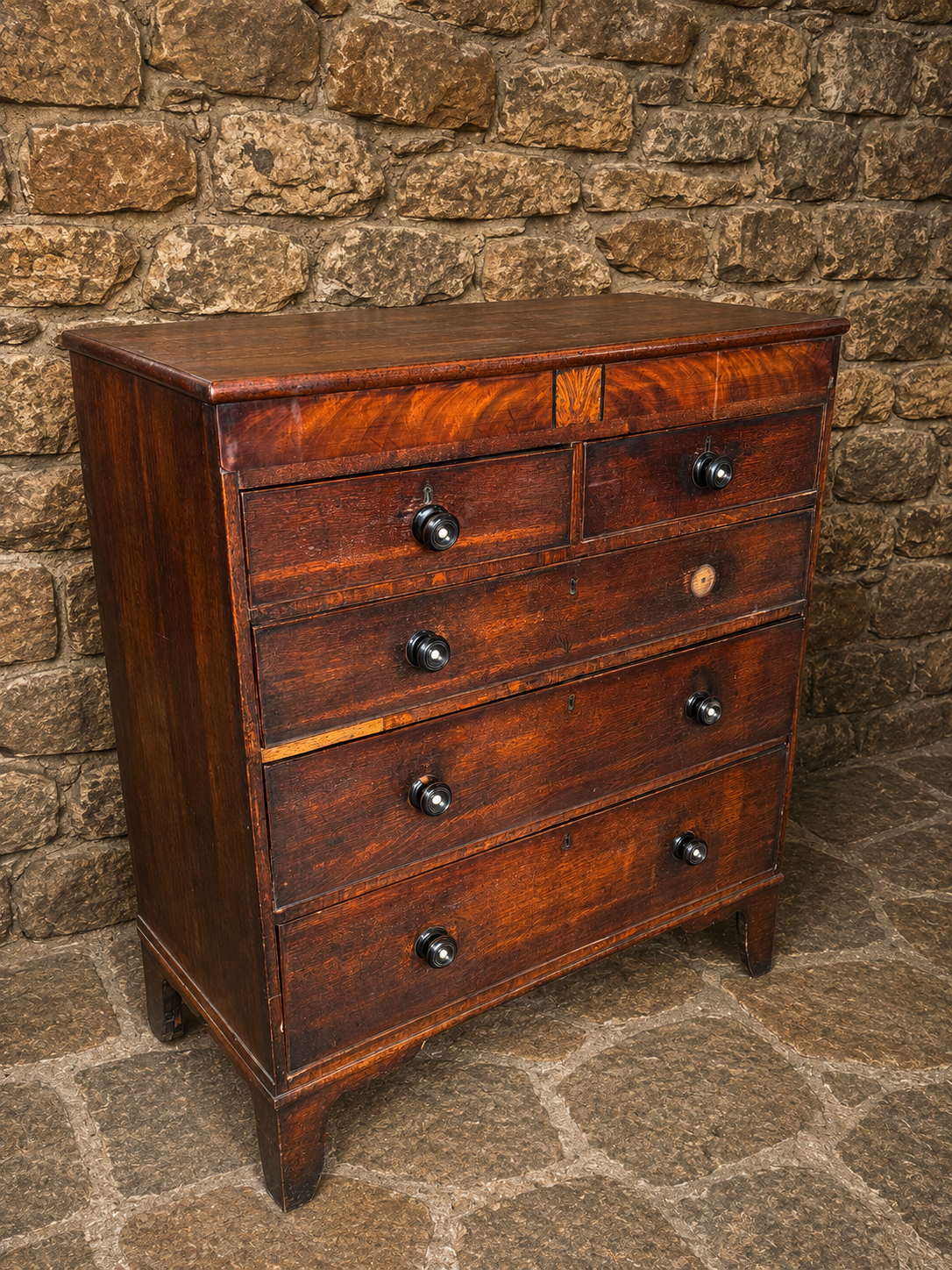Antique Georgian Mahogany Chest of Drawers – Early 19th Century Country House Chest