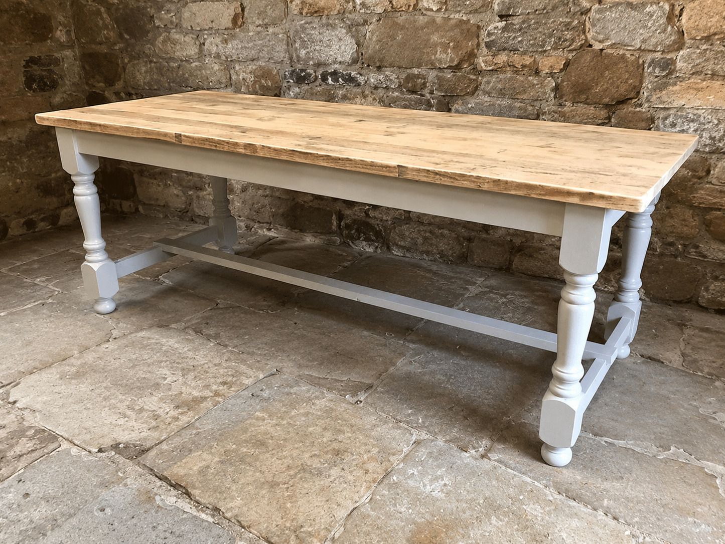 Handmade Bespoke Farmhouse Dining Table | Reclaimed Pine Top | Custom Sizes 4ft–13ft