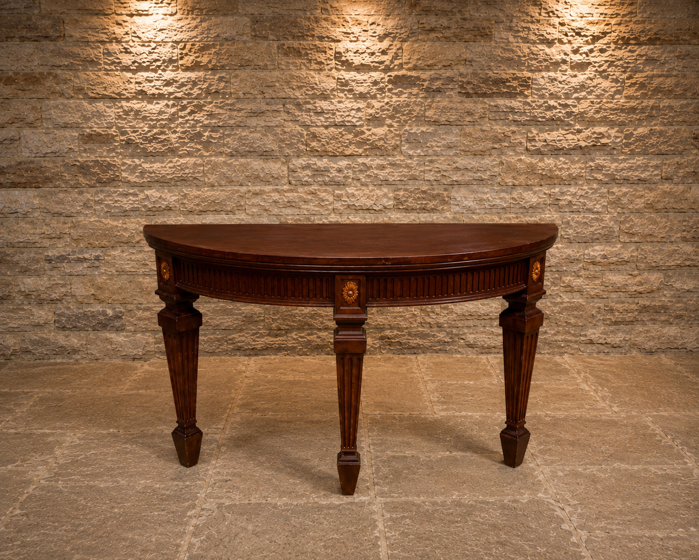 Antique George III Mahogany Demi-Lune Fold Over Dining Table | Georgian Console Table | Circa 1800 | Neoclassical Hall Table