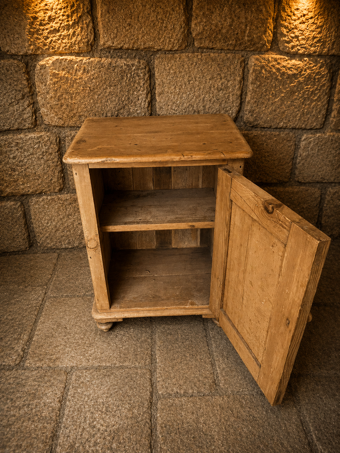 Antique Victorian Pine Bedside Cupboard | Rustic Edwardian Pot Cupboard | Solid Pine Bedside Cabinet