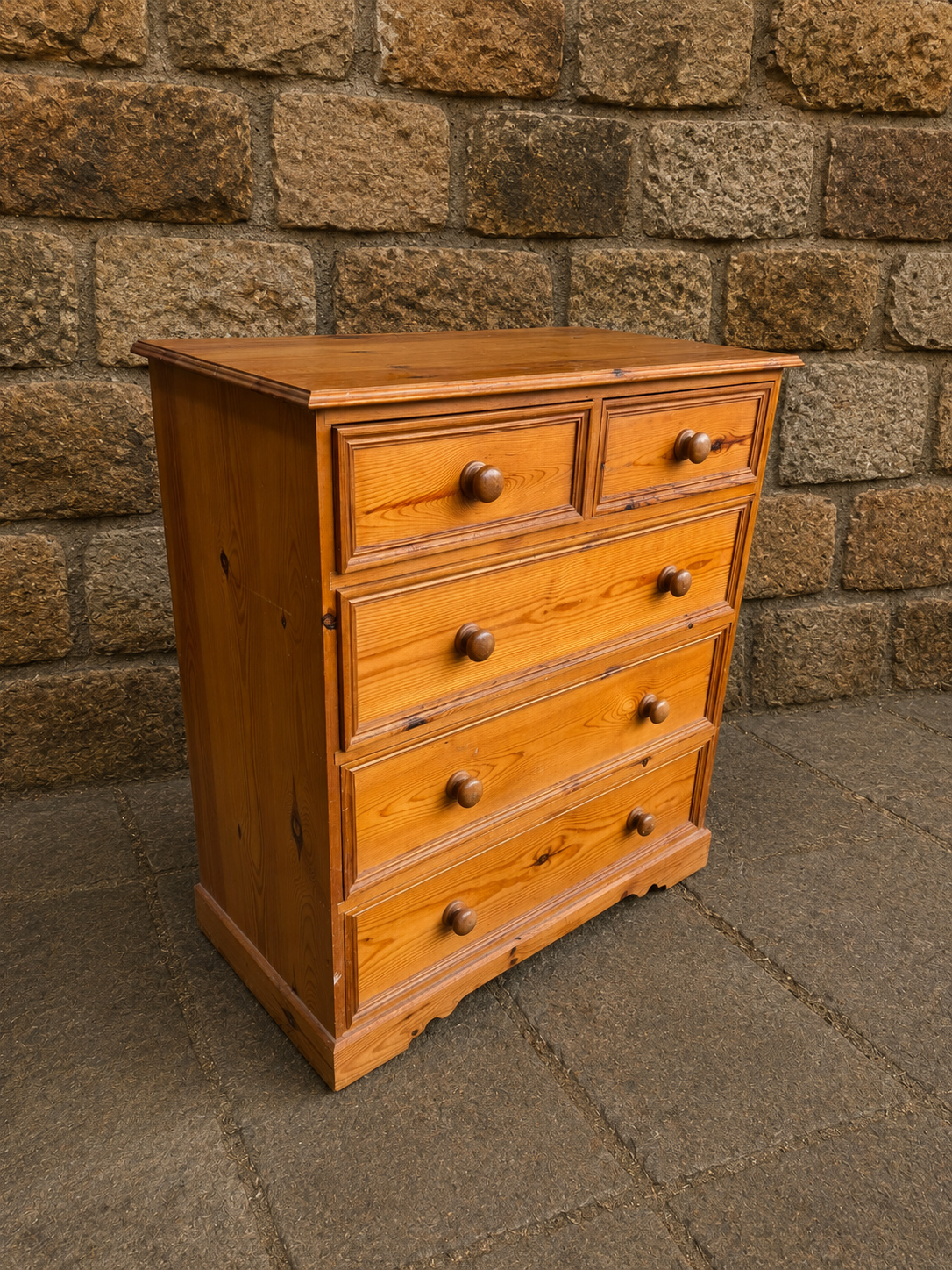 Vintage Rustic Pine Chest of Drawers
