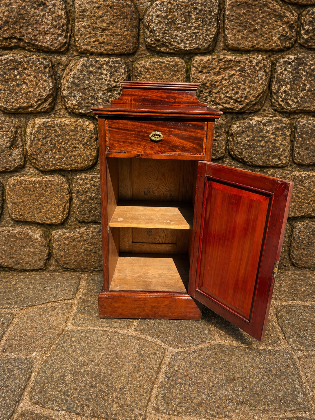 Edwardian Inlaid Mahogany Bedside Cabinet c.1900–1915