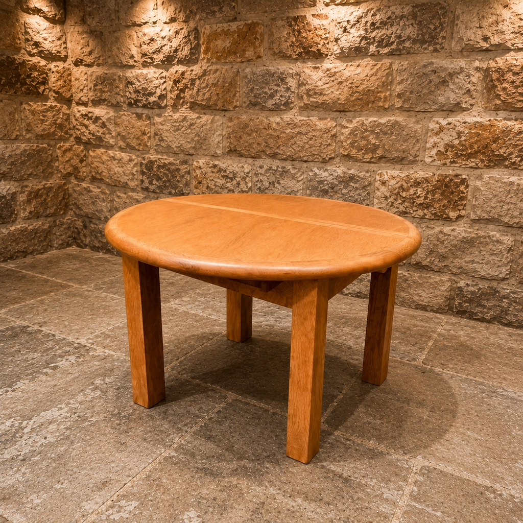Solid Oak Extending Round Dining Table | Contemporary Butterfly Extension Kitchen Table | Modern Oak Dining Table