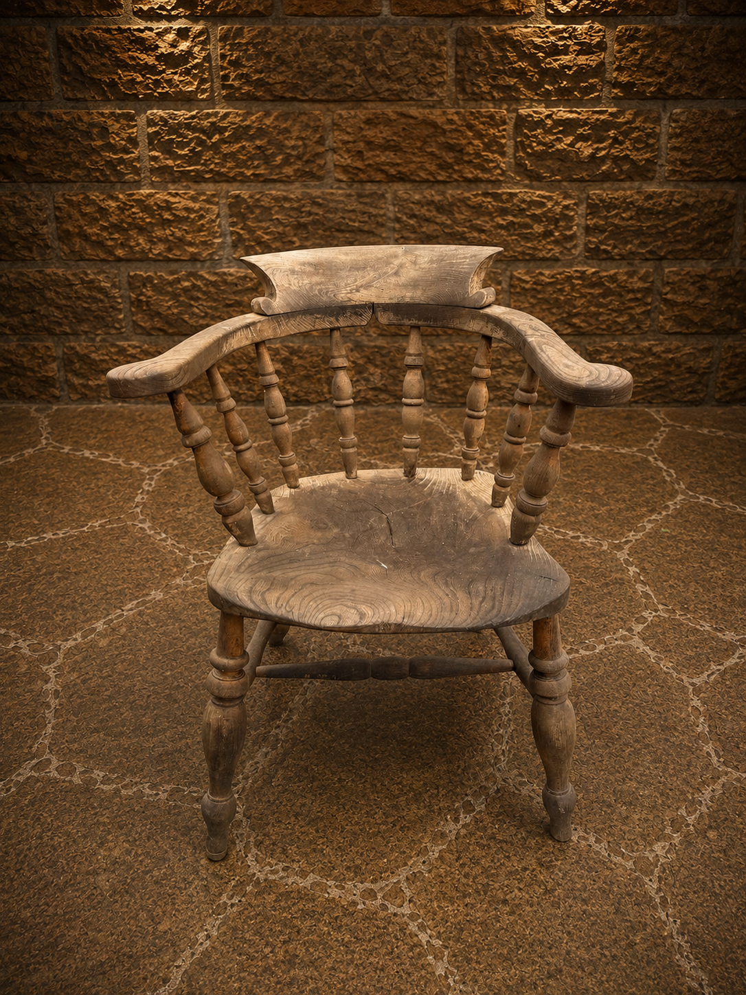 Antique Early Victorian Elm & Ash Smoker’s Bow Chair | English Country Armchair | Circa 1830–1860