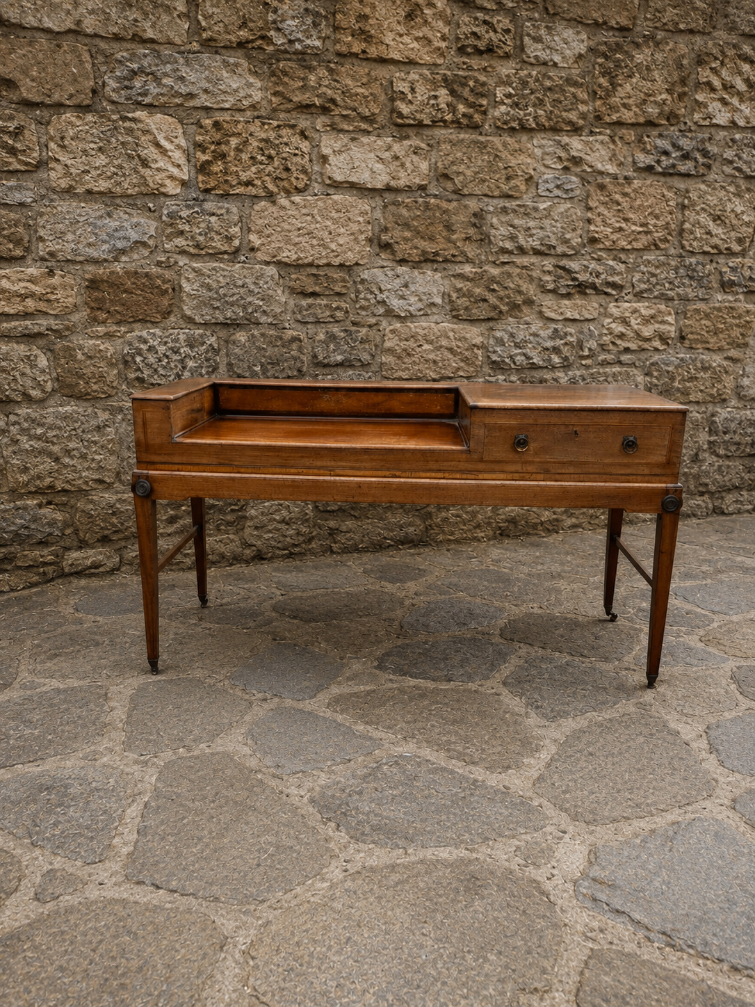 Early 19th Century Regency Mahogany Library Table with Raised Gallery