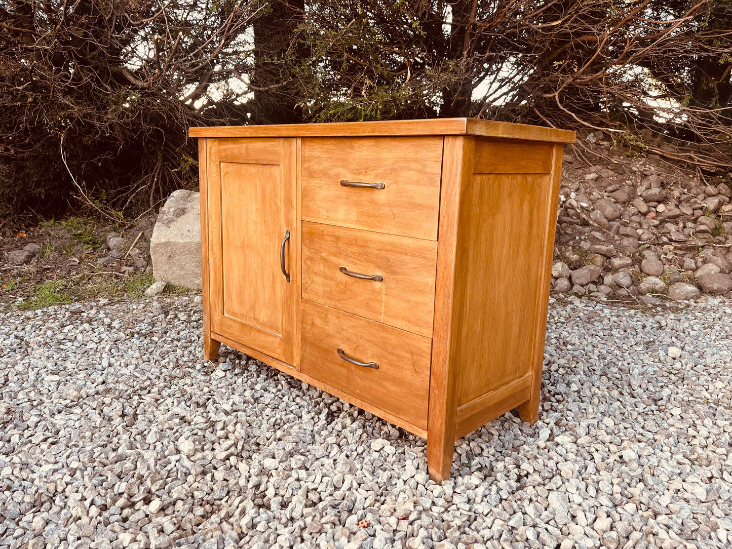 Solid Oak Sideboard with Drawers and Cupboard Storage