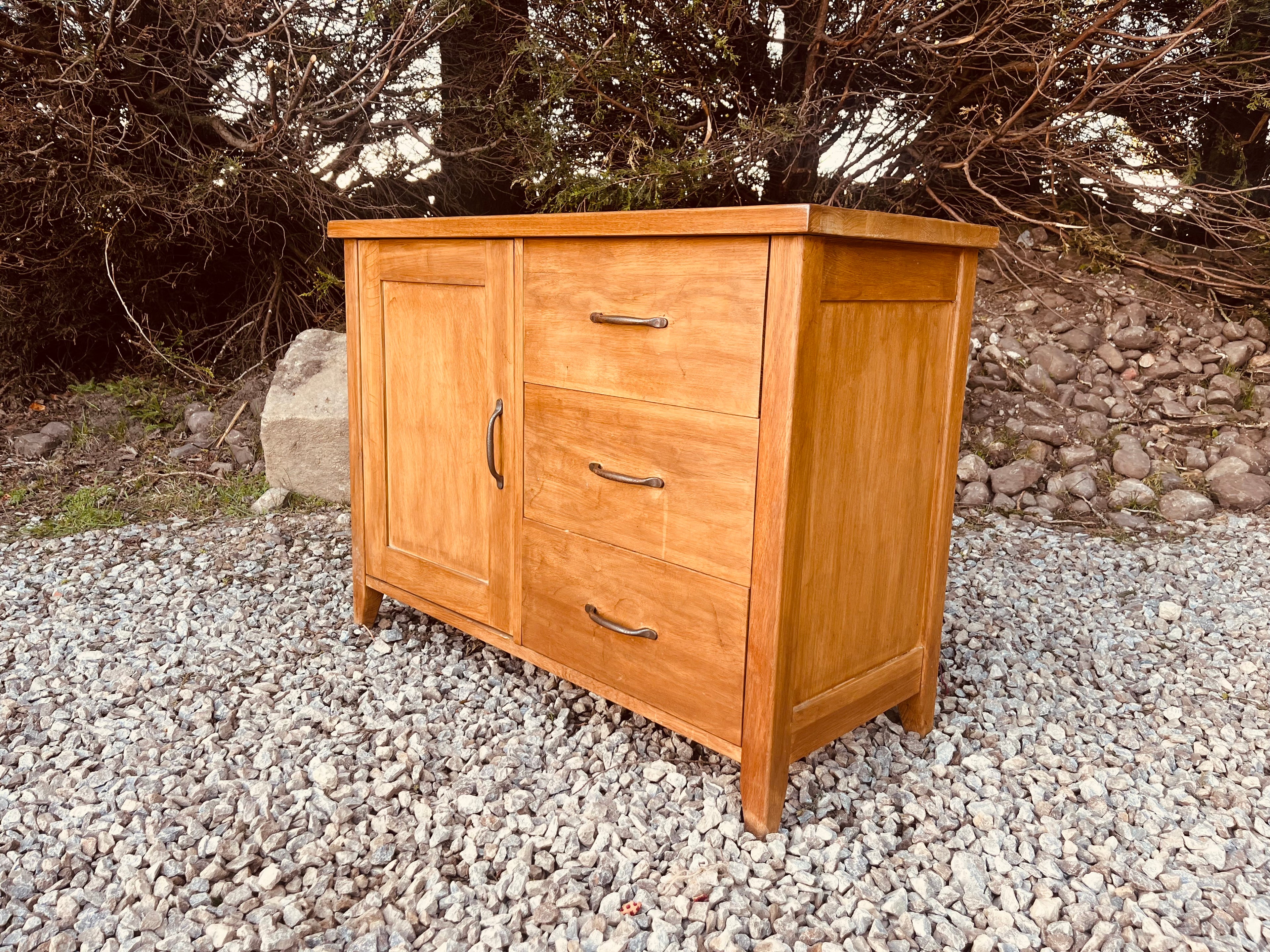 Solid Oak Sideboard with Drawers and Cupboard Storage