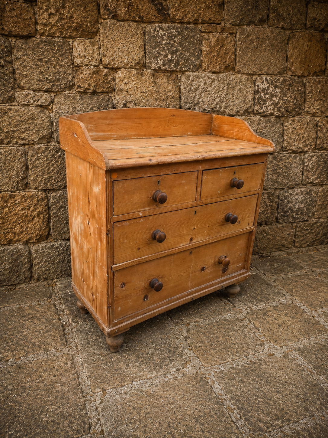 Victorian Pine Washstand Chest of Drawers | Antique Farmhouse Storage Cabinet | Rustic Country Furniture
