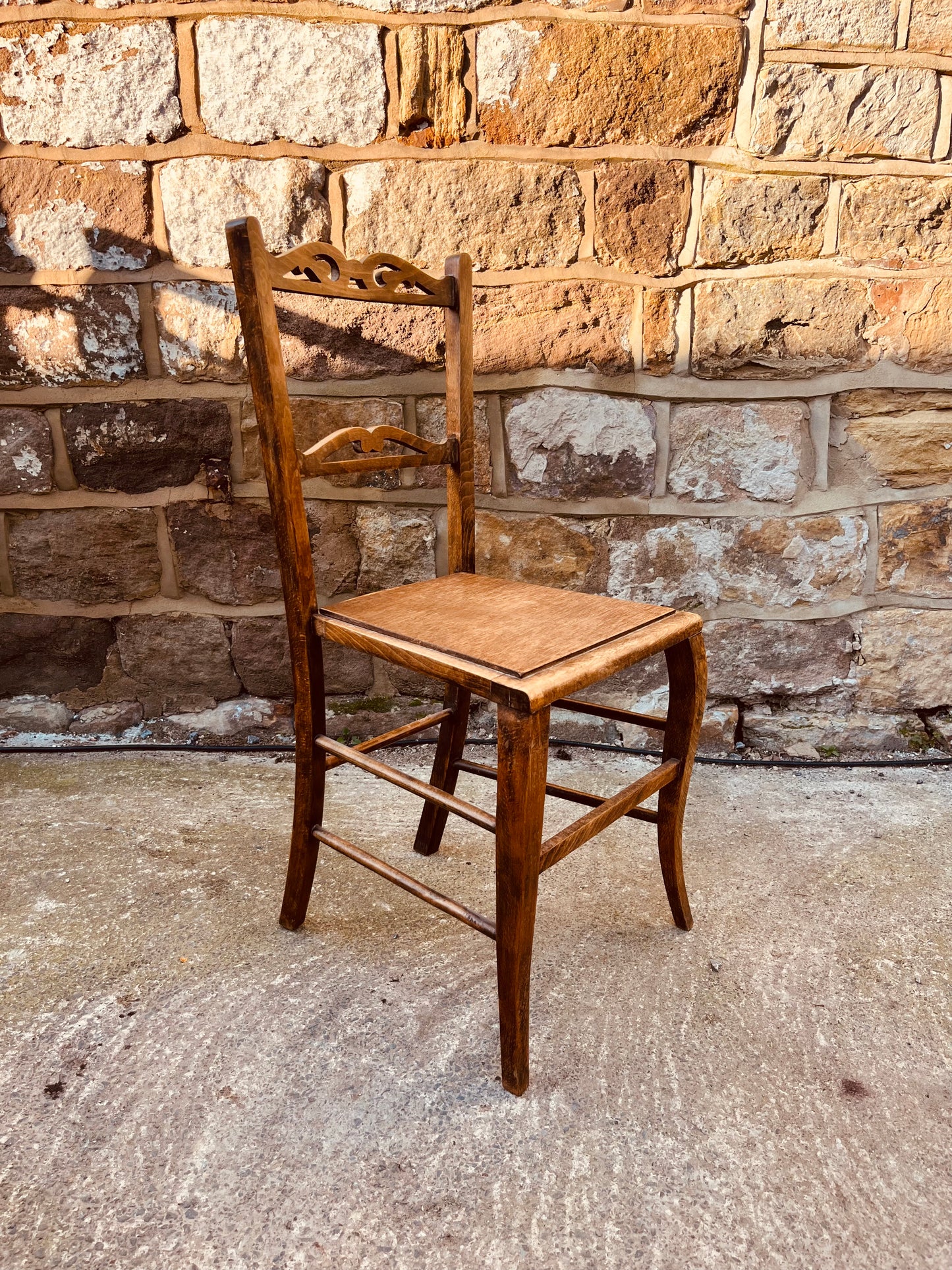 Antique Oak Accent Chair – Victorian / Edwardian Carved Chair Circa 1900