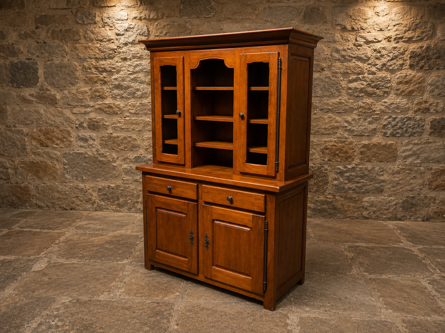 Solid Oak Farmhouse Dresser – Large Country Kitchen Display & Storage Cabinet