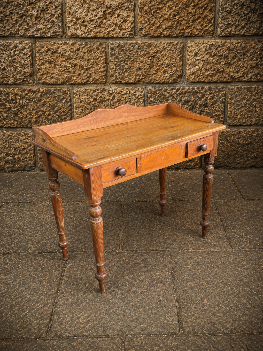 Antique Victorian Pine Washstand Console Table c.1890–1910