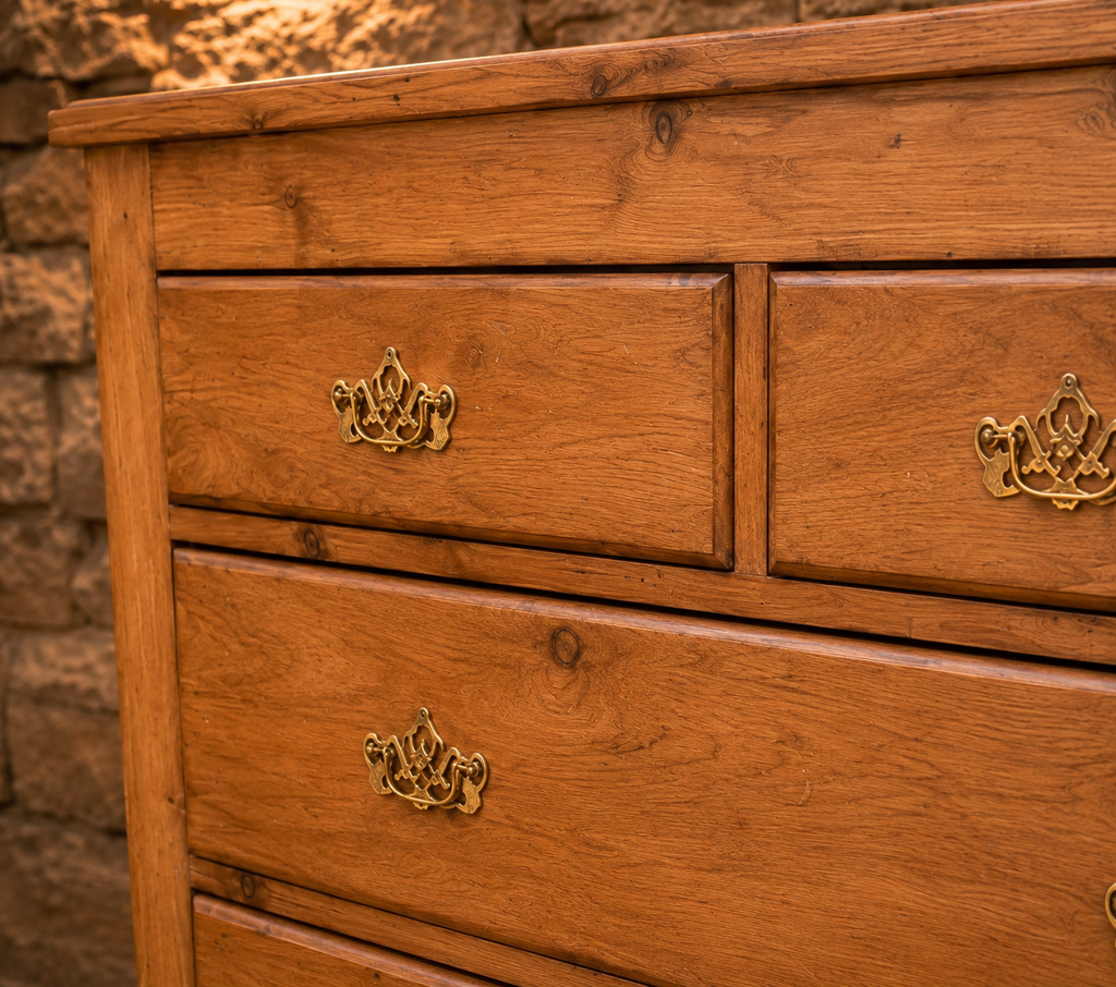Antique Victorian Solid Pine Chest of Drawers | Edwardian 2 Over 2 Chest | Rustic Farmhouse Bedroom Furniture