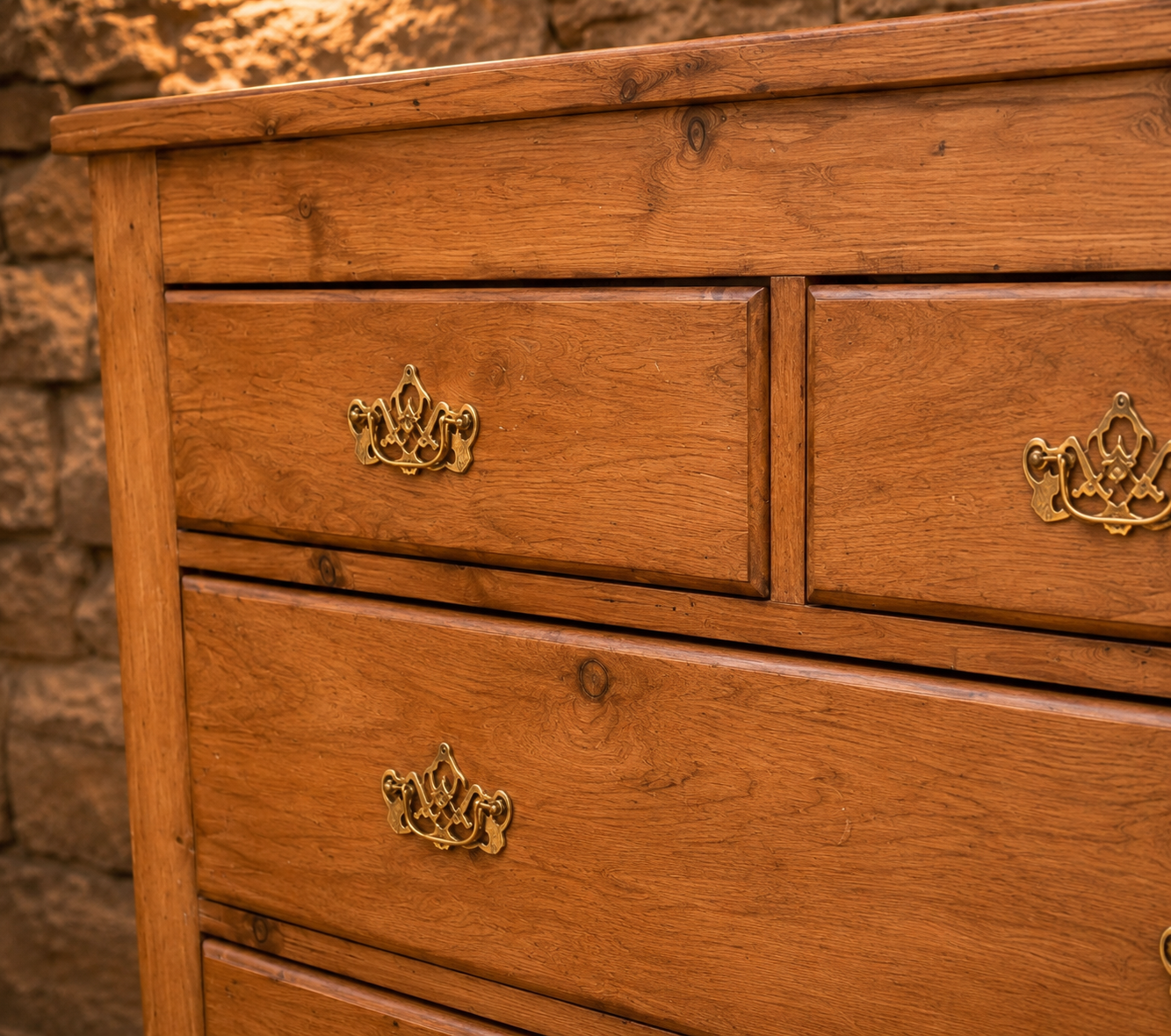 Antique Victorian Solid Pine Chest of Drawers | Edwardian 2 Over 2 Chest | Rustic Farmhouse Bedroom Furniture
