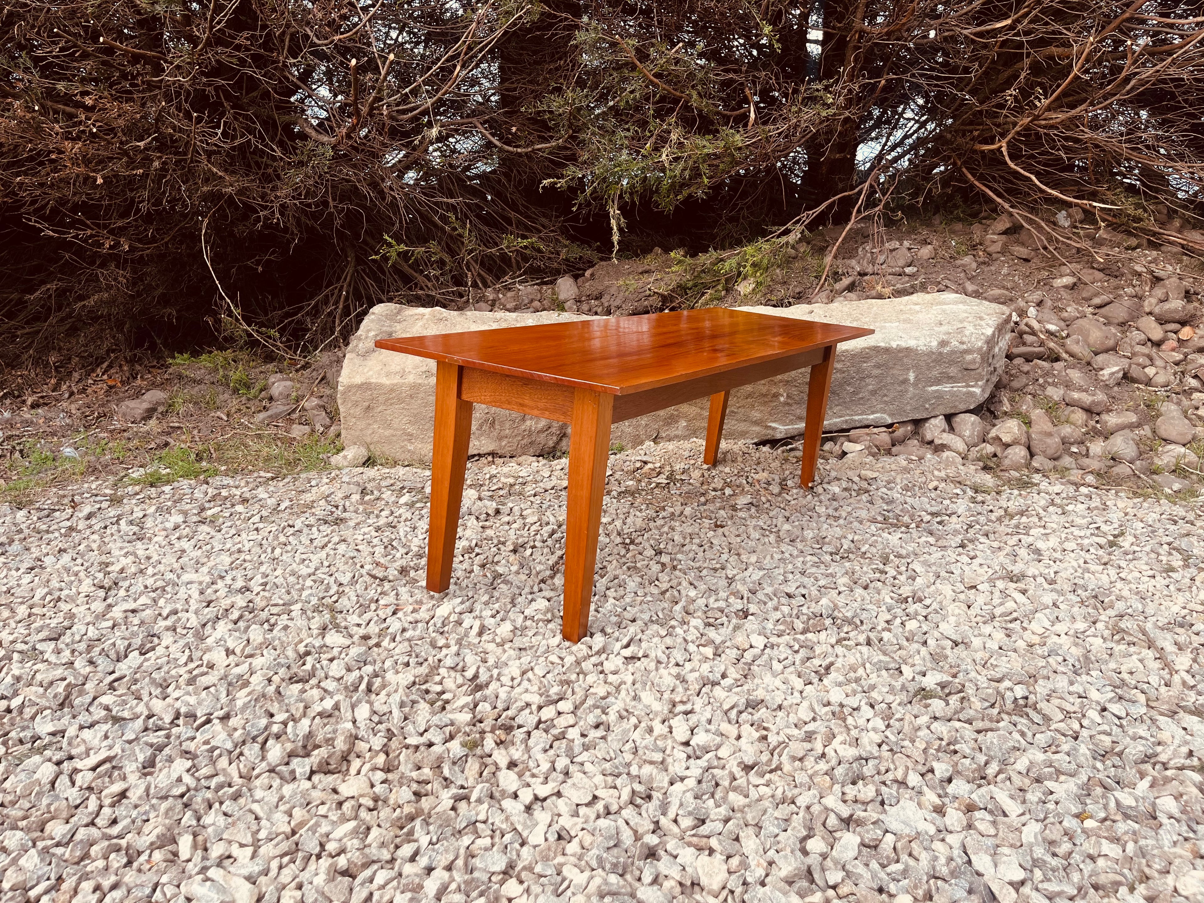 Mid Century Teak Console Table – Scandinavian Style Slim Hallway Table
