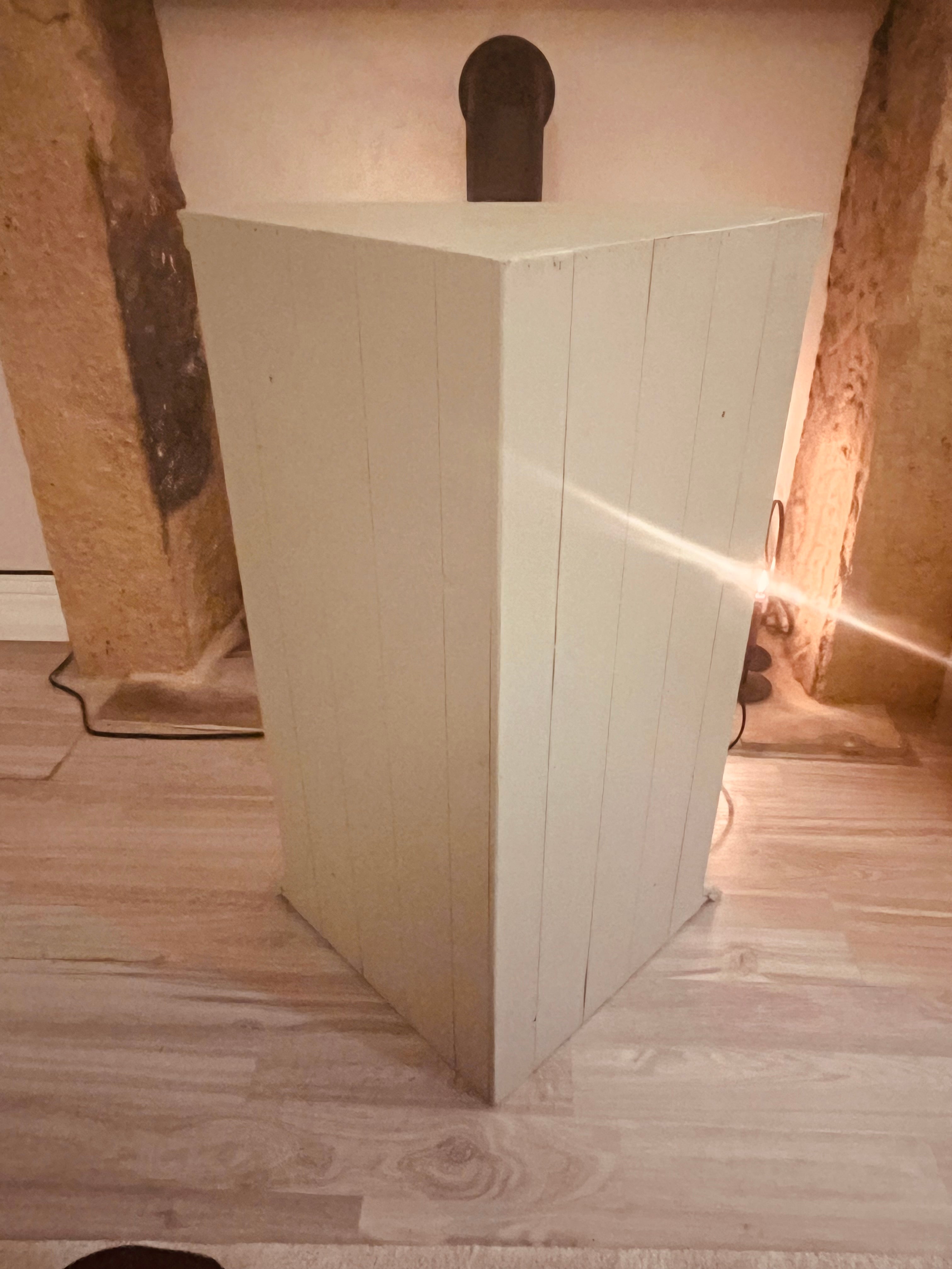 Painted Wooden Corner Cupboard – Cottage Farmhouse Style