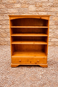 Rustic Pine Farmhouse Bookcase with Drawer – Solid Wood Shelving Unit