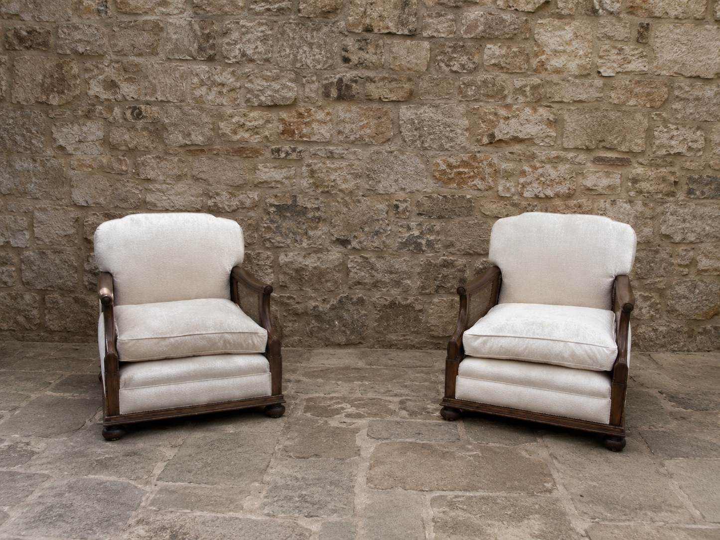 Pair of Cane Sided Armchairs
