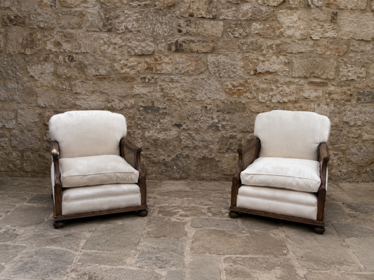 Pair of Cane Sided Armchairs