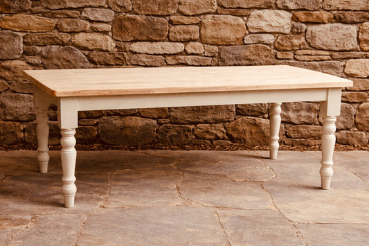 Locally Handcrafted Farmhouse Dining Table | Made to Order Solid Wood Kitchen Table | 5ft–12ft Bespoke Sizes