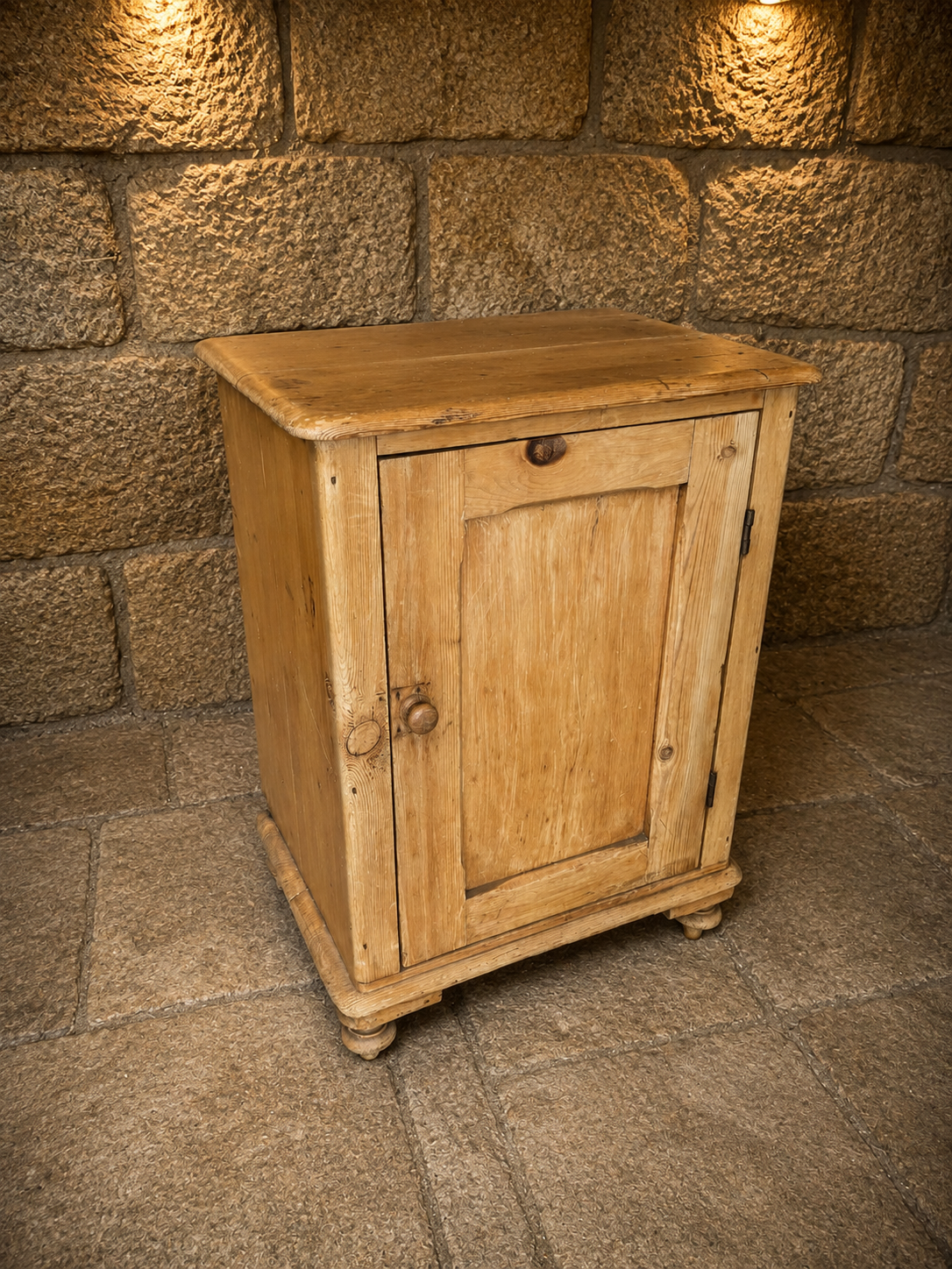 Antique Victorian Pine Bedside Cupboard | Rustic Edwardian Pot Cupboard | Solid Pine Bedside Cabinet