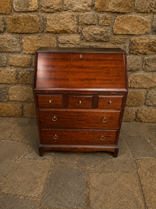 Vintage Georgian Style Mahogany Bureau Writing Desk