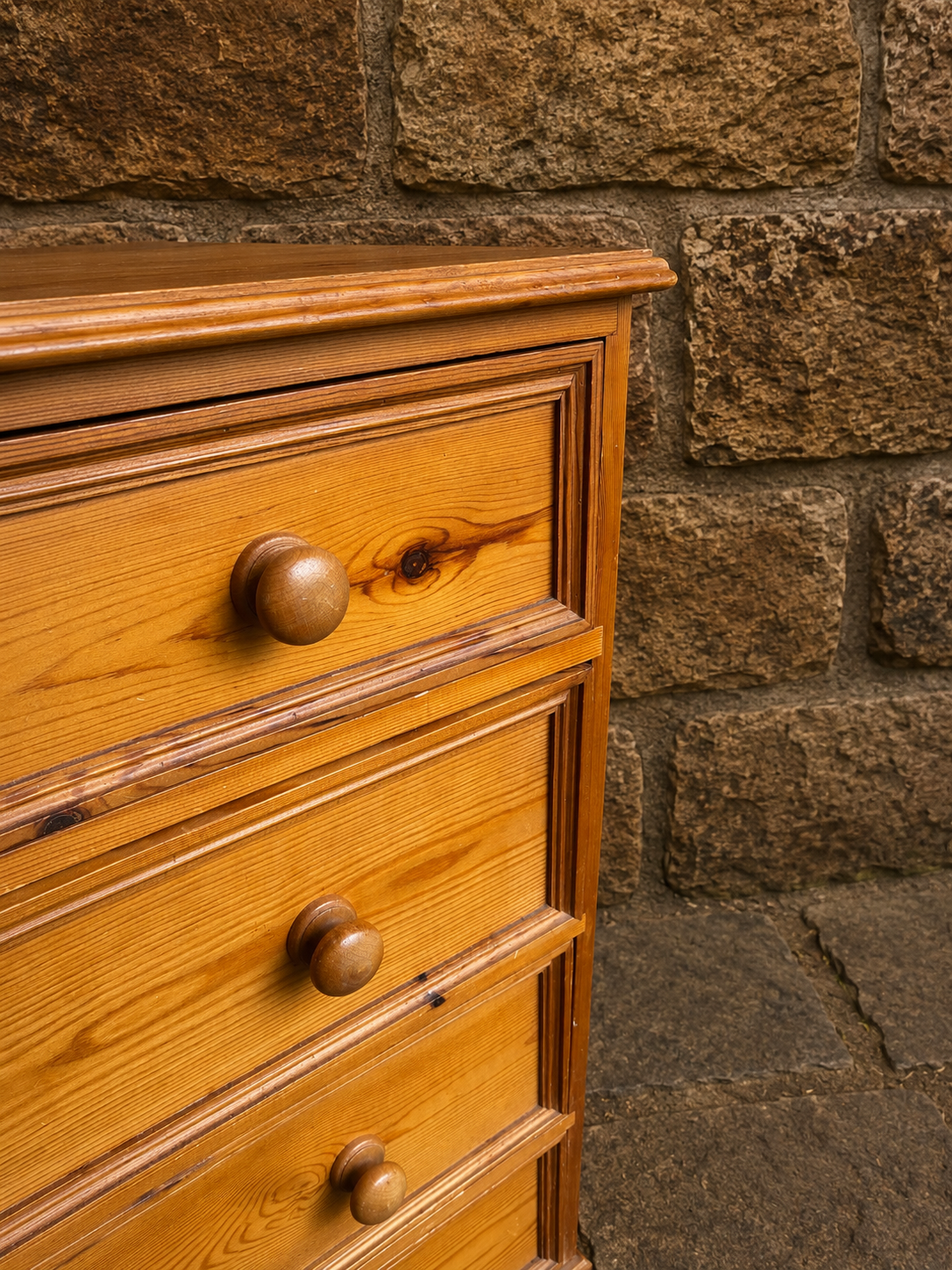 Vintage Rustic Pine Chest of Drawers