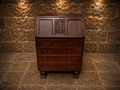 Antique Oak Bureau | Arts & Crafts Writing Desk | Jacobean Revival Fall Front Bureau | Vintage Secretary Desk