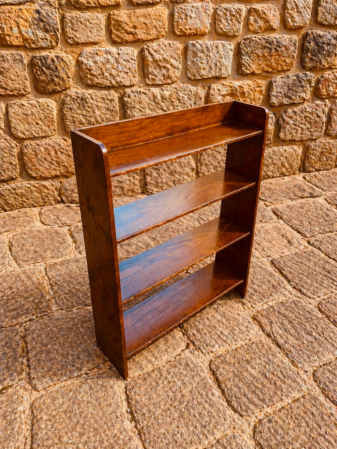 Rustic Pine Open Shelving Unit – Vintage Country Cottage Bookcase