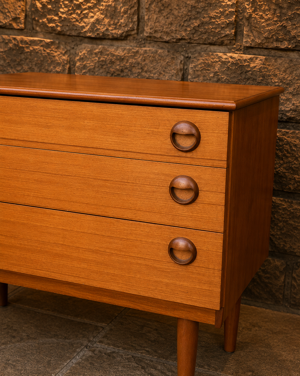 Vintage Mid Century Teak Chest of Drawers