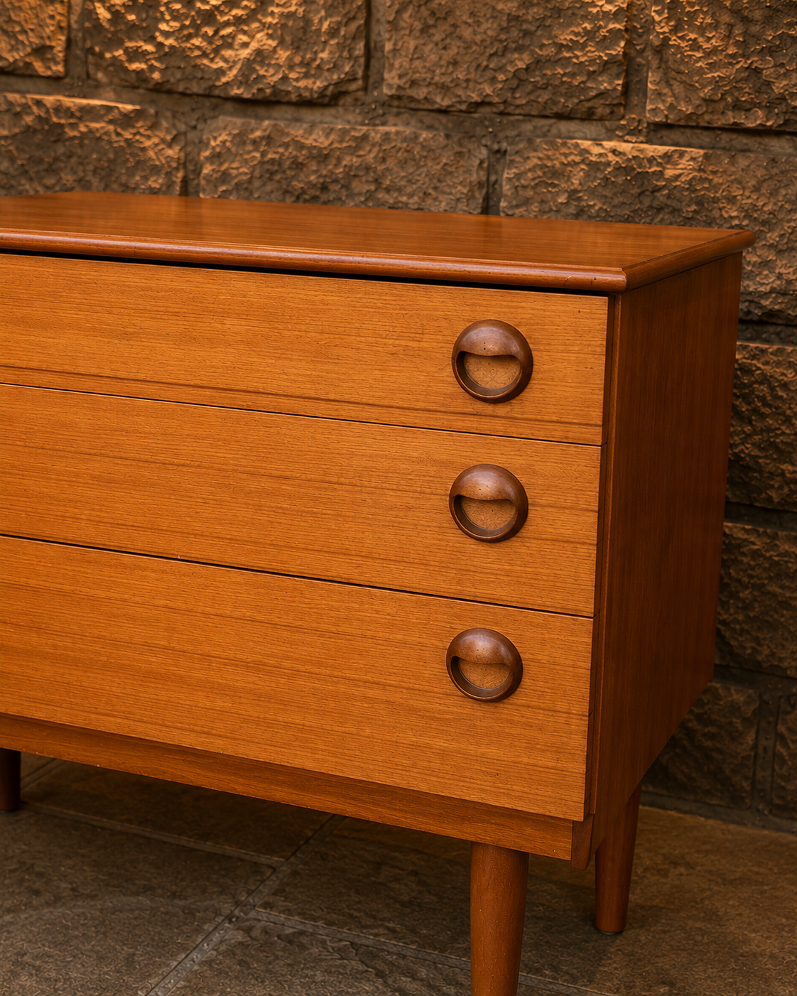 Vintage Mid Century Teak Chest of Drawers
