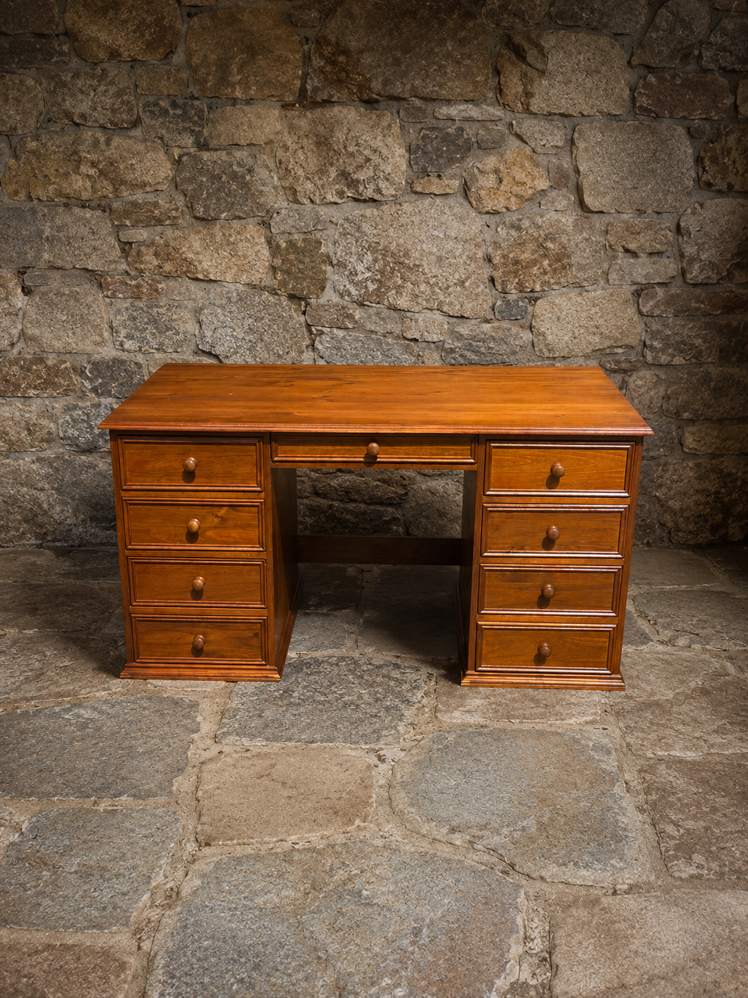 Traditional Georgian Style Twin Pedestal Desk