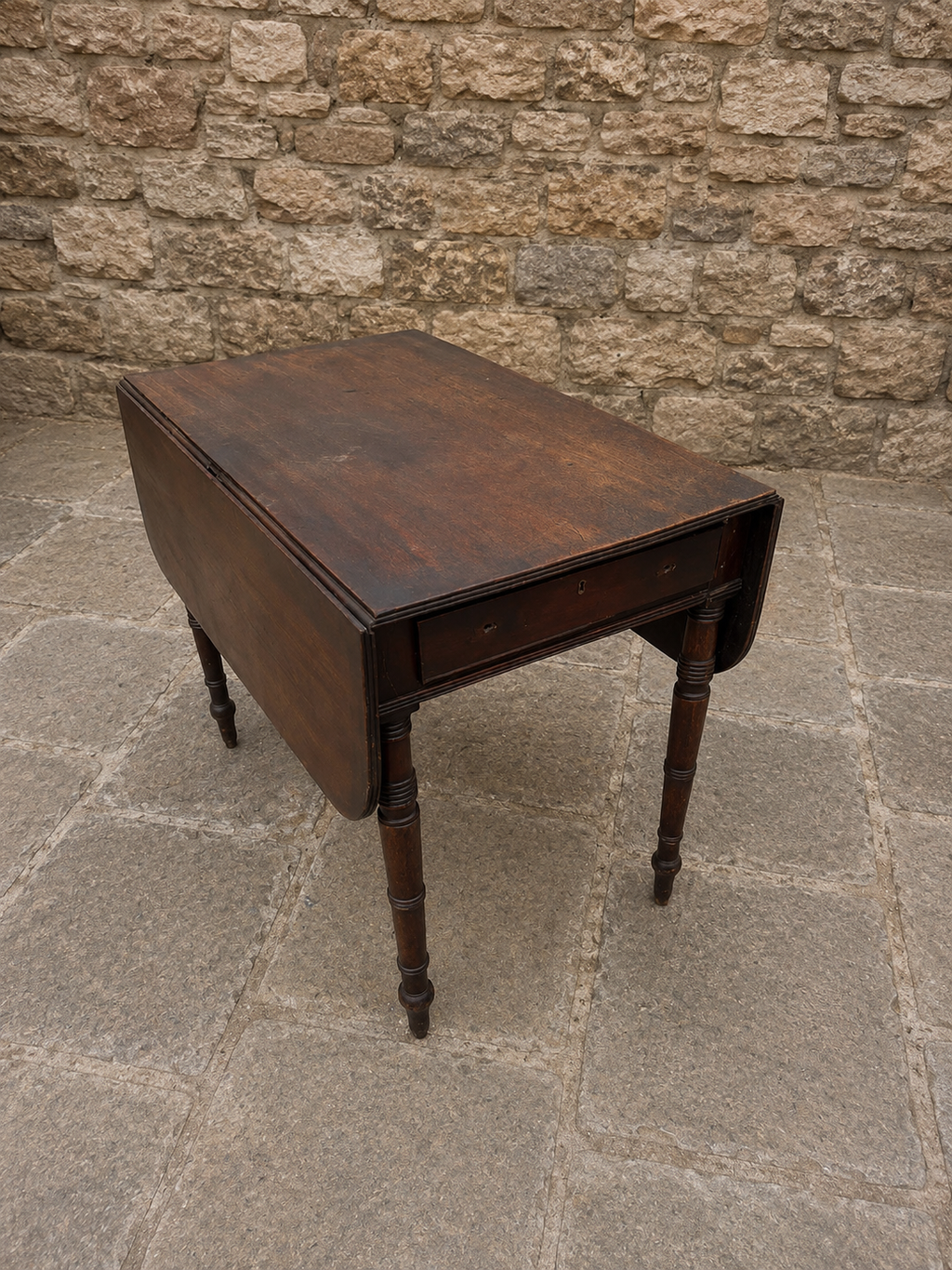 Antique Georgian Mahogany Drop Leaf Dining Table