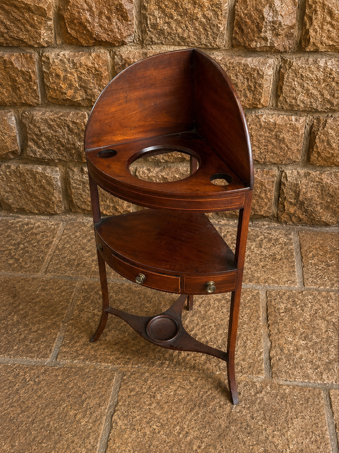 Georgian Revival Mahogany Corner Washstand