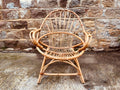 Boho Rattan Accent Chair – Vintage Wicker Armchair