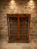 Antique Regency Flame Mahogany Glazed Bookcase Display Cabinet with Gothic Astragal Doors | c.1825–1845