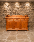 Vintage Solid Pine Welsh Dresser Base | Farmhouse Kitchen Sideboard | Rustic Country Storage Cabinet | English Pine Cupboard