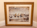 L. S. Lowry “Yachts at Lytham” – Framed Vintage Maritime Print in Gilt Frame