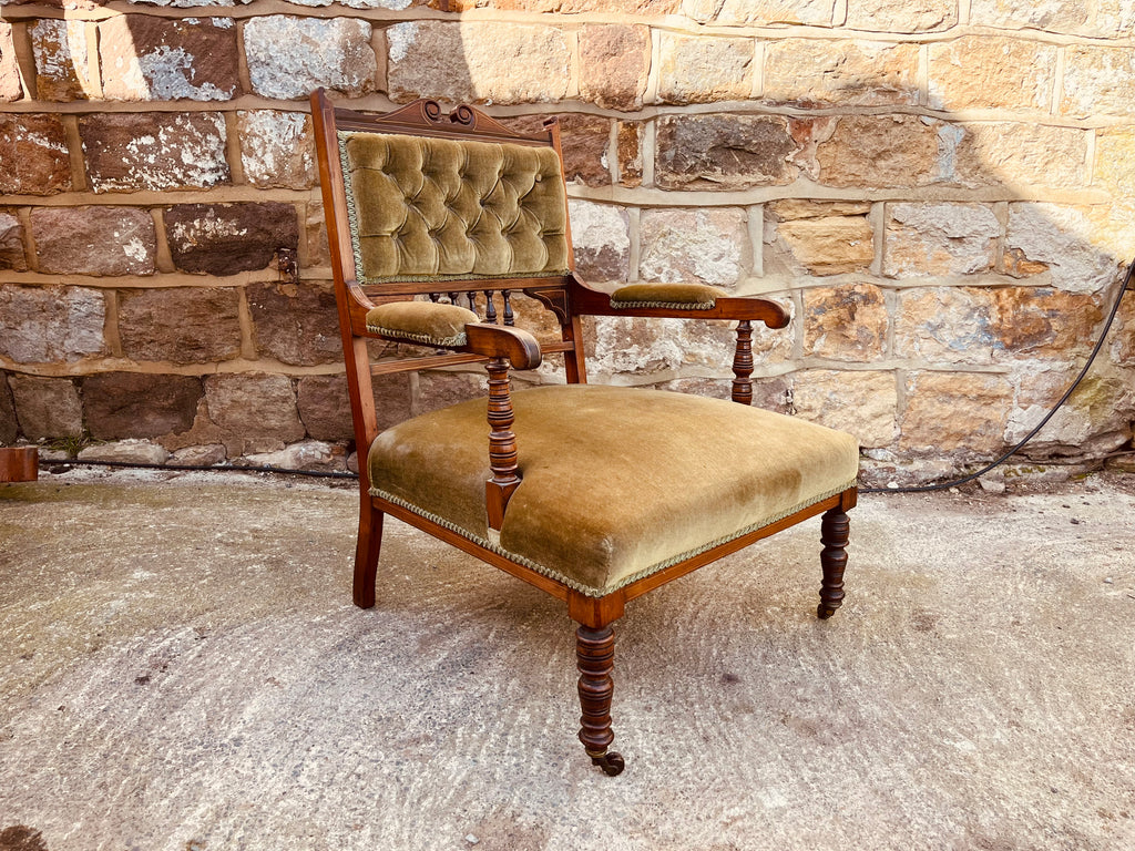 Victorian Mahogany Upholstered Armchair