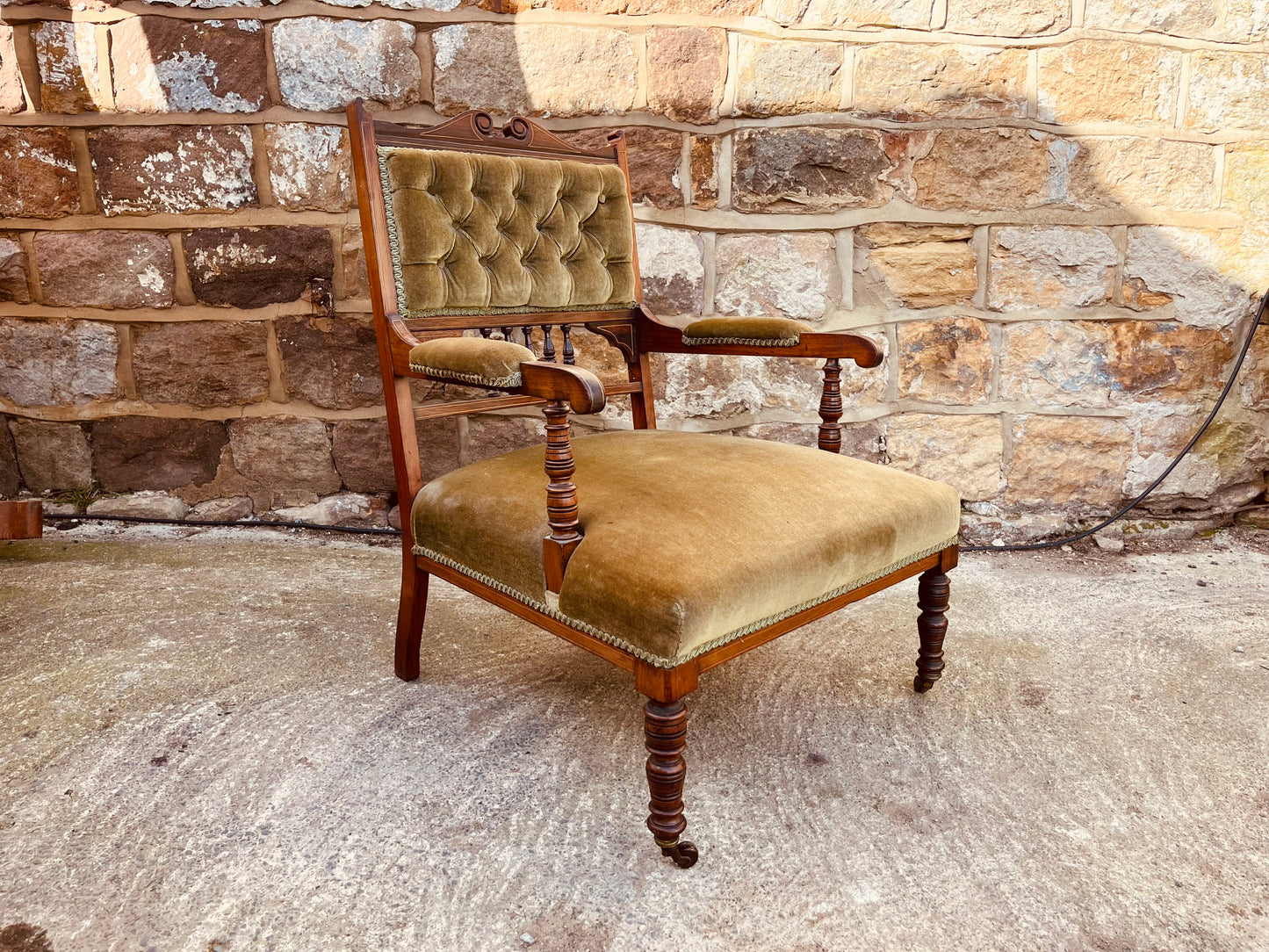 Victorian Mahogany Upholstered Armchair