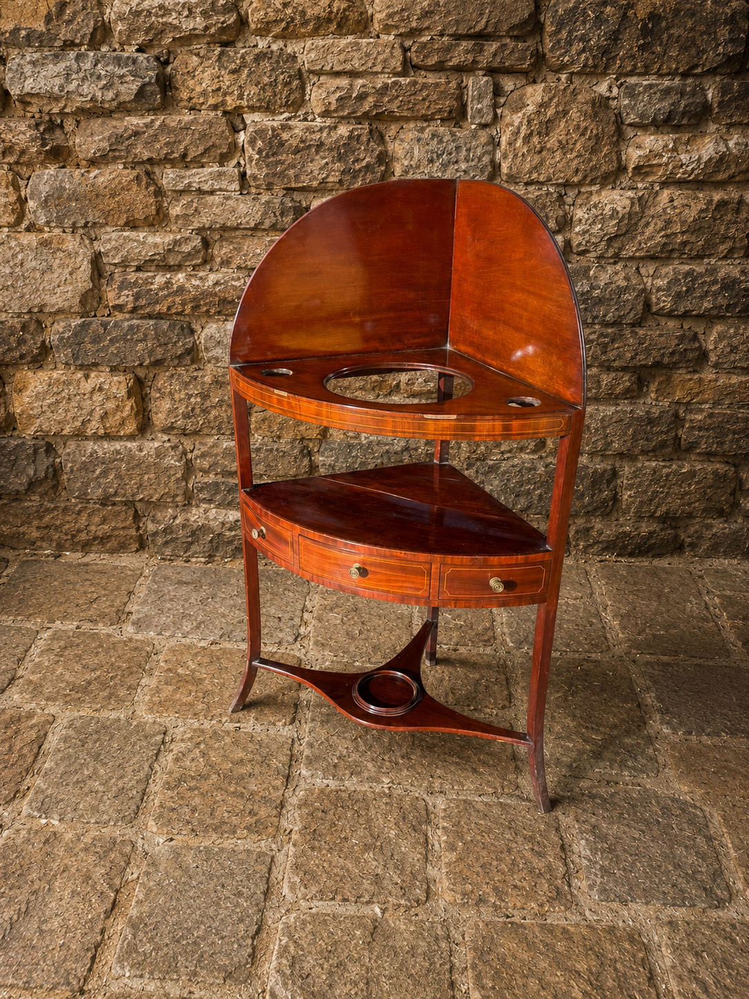 Antique Edwardian Mahogany Corner Washstand – Shaving Stand & Hallway Cabinet