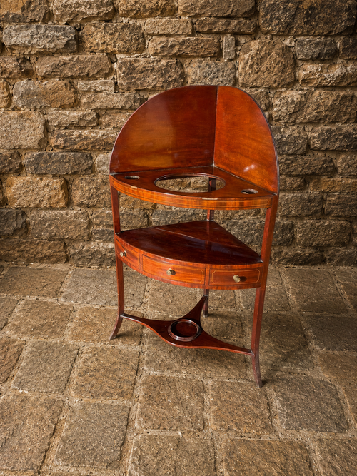 Antique Edwardian Mahogany Corner Washstand – Shaving Stand & Hallway Cabinet