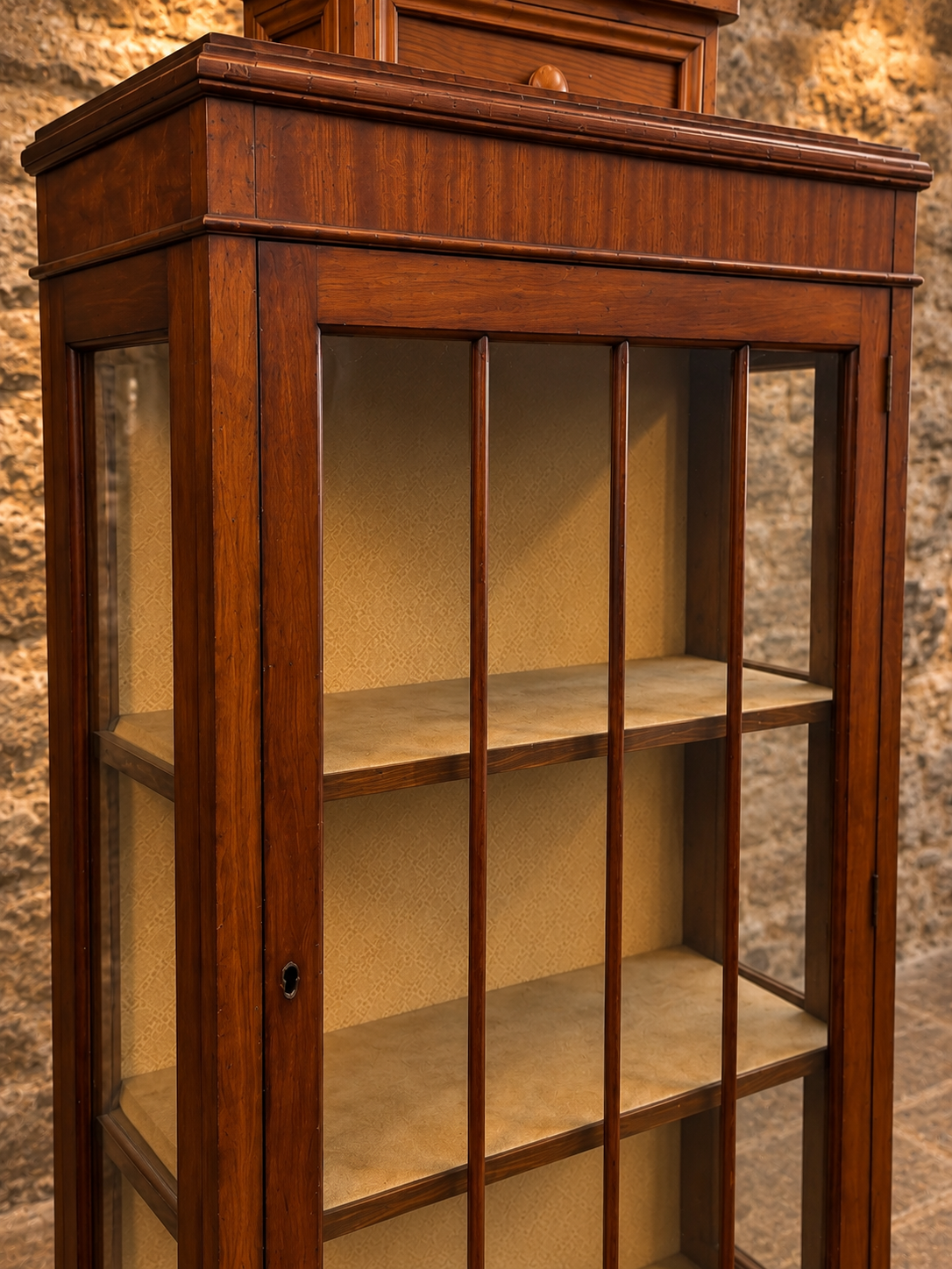 Antique Edwardian Mahogany Glazed Display Cabinet – c.1900–1910