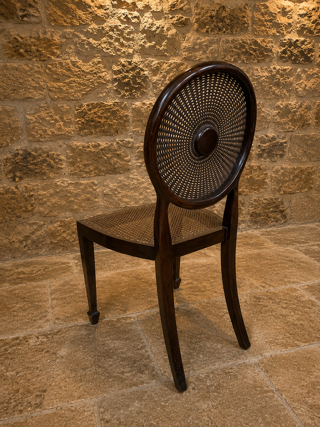 Pair of Antique Mahogany Bergère Cane Chairs – Circa 1900–1920