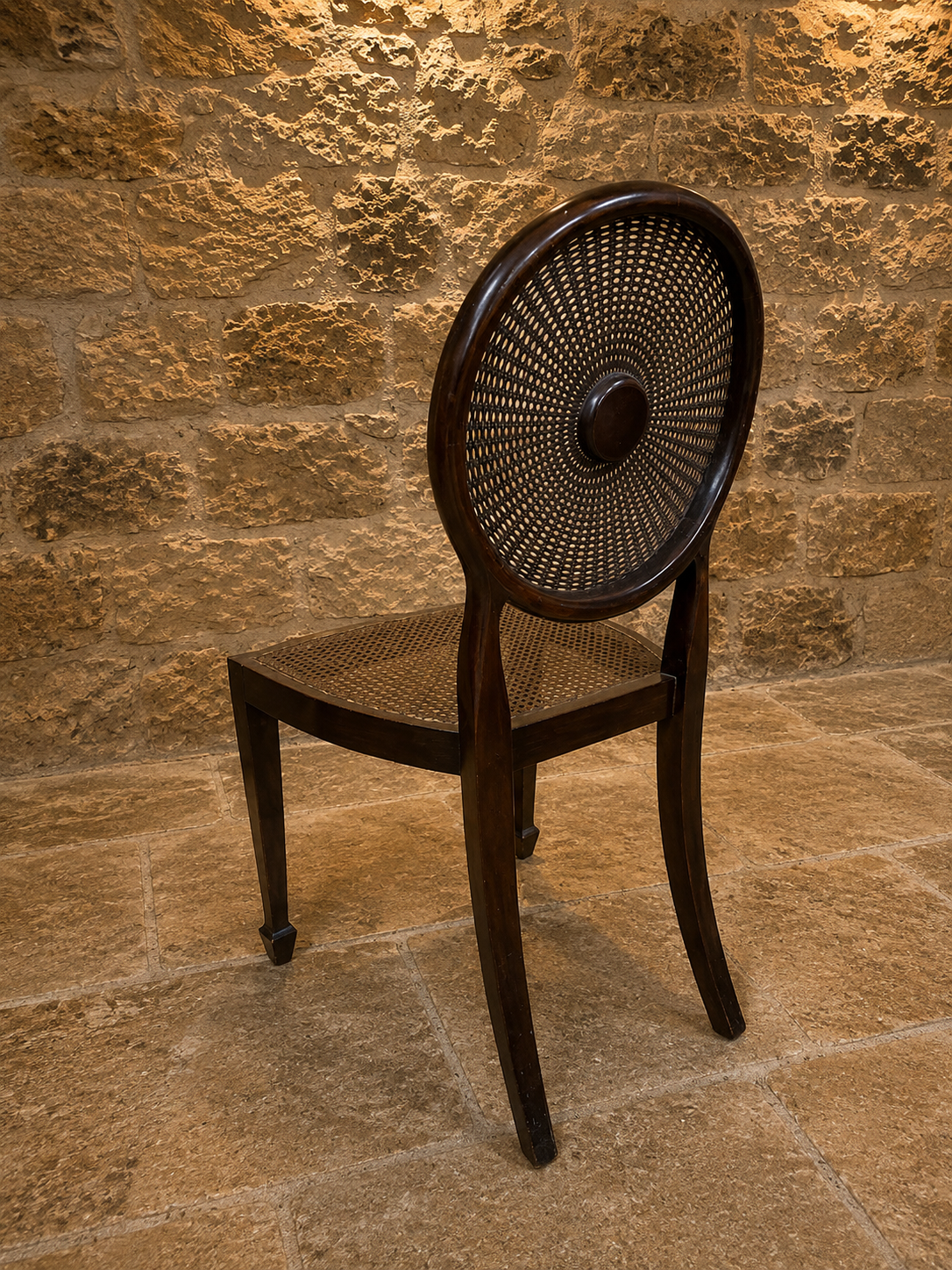 Pair of Antique Mahogany Bergère Cane Chairs – Circa 1900–1920