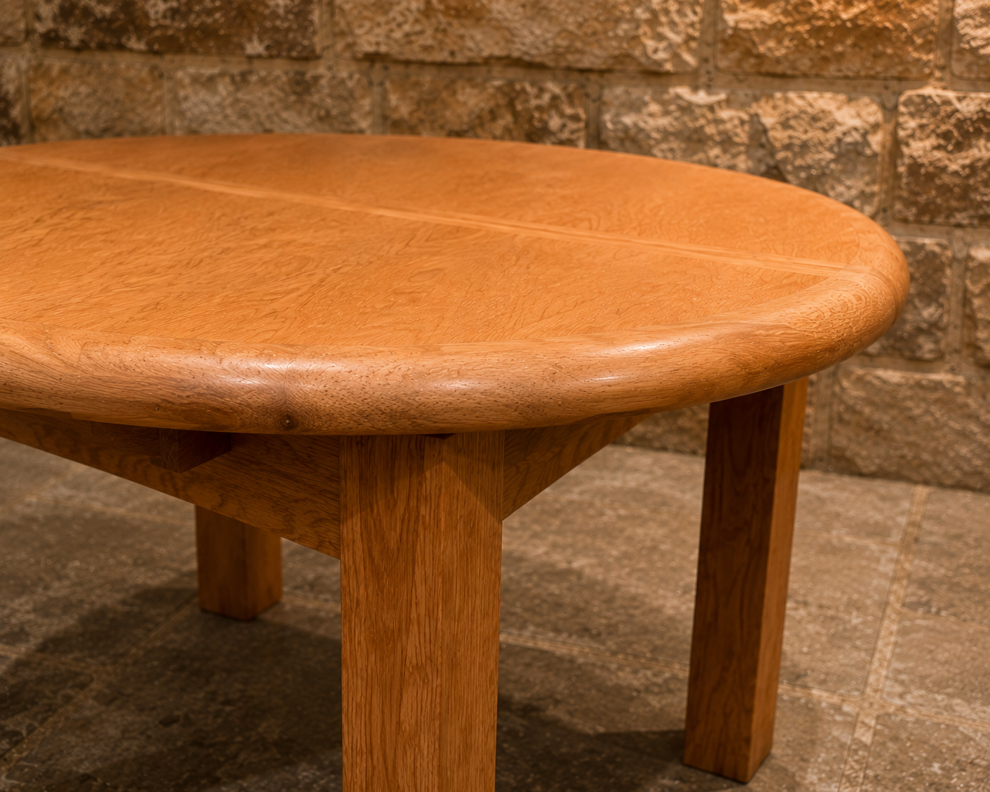 Solid Oak Extending Round Dining Table | Contemporary Butterfly Extension Kitchen Table | Modern Oak Dining Table