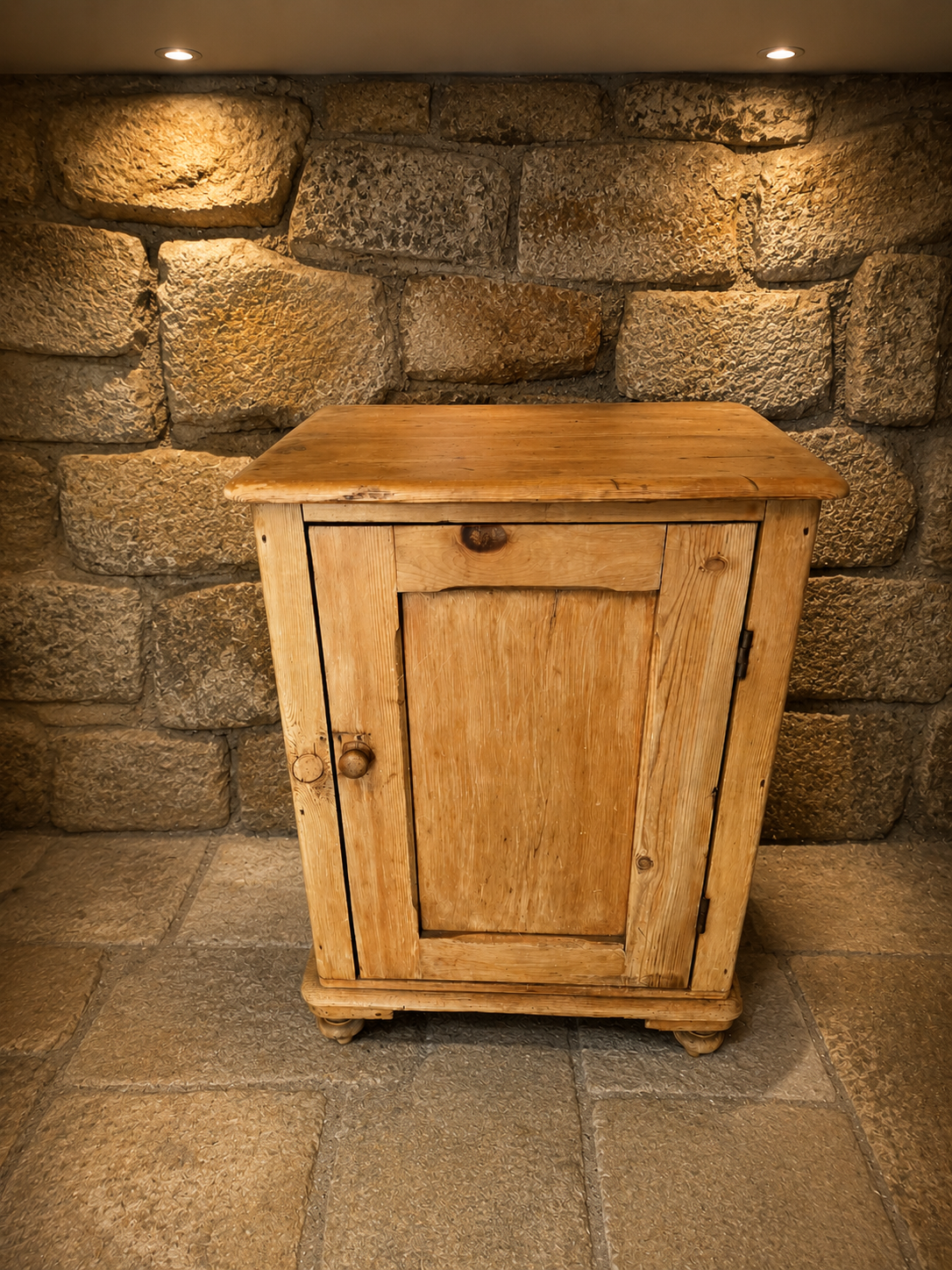Antique Victorian Pine Bedside Cupboard | Rustic Edwardian Pot Cupboard | Solid Pine Bedside Cabinet